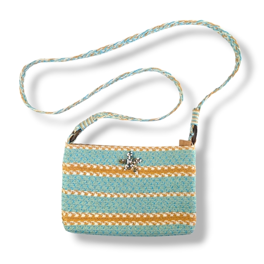 Cappelli Straworld Macrame Woven Boho Coastal Summer Crossbody Bag Purse